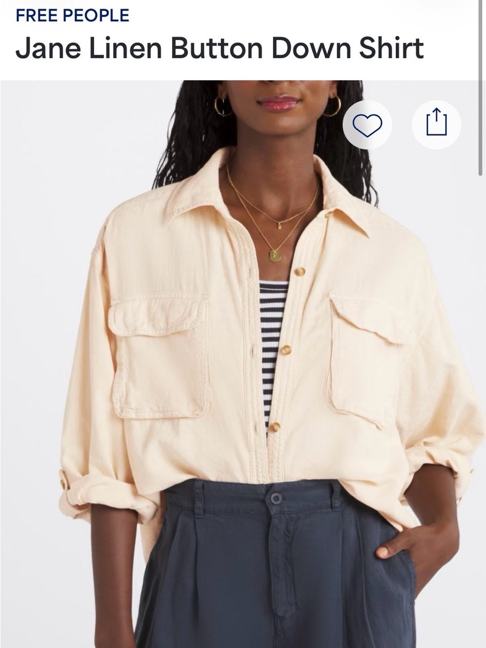 Free People Oversized Button Down